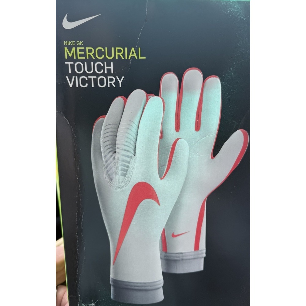 NIB Nike GK Mercurial Touch Victory Soccer Gloves White Orange GS-0382 Sz‎ 11